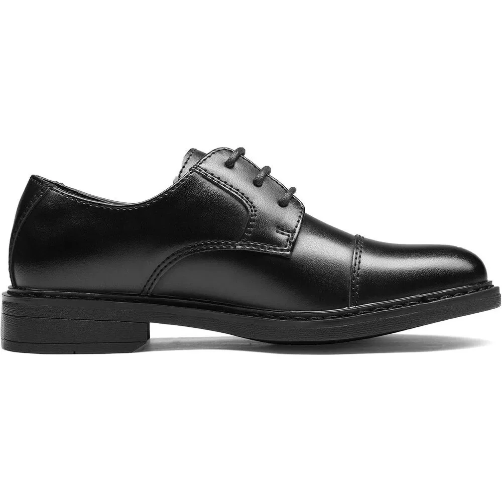 Bruno Marc Boys Size 11 Black Faux Leather Laced Dress Oxford Formal Shoes